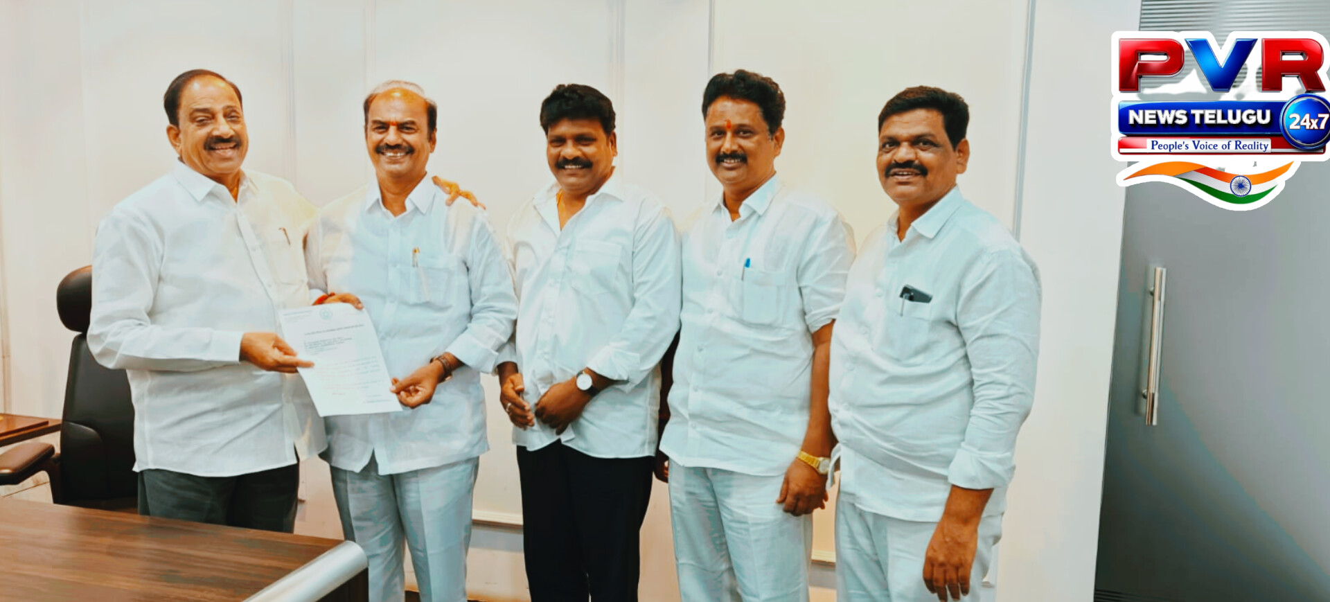 Gadwal MLA Bandla Krishnamohan Reddy submits petition for development and urea allocation with local leaders